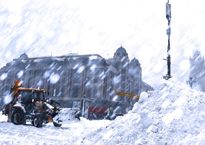 Мощный снегопад в Москве показал в действии технологии уборки, которых в мире больше нет